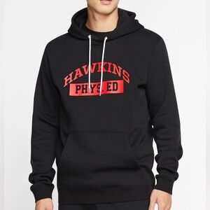 Nike Black Hoodie with Red Hawkins Print